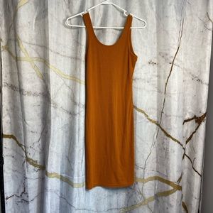 Burnt orange fitted dress